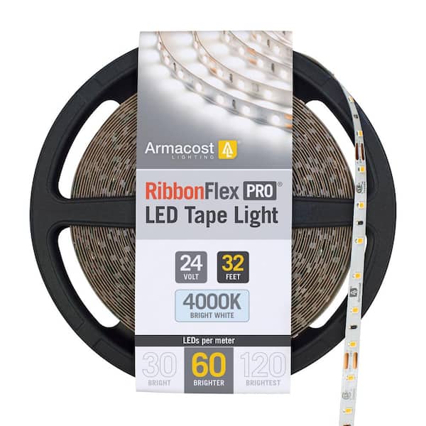 Armacost Lighting RibbonFlex Pro 32.8 ft. (10M) 24-Volt LED Tape Light, Bright White (4000K), 60 LEDs/M