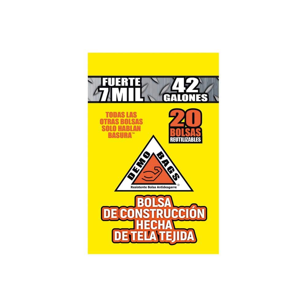 42-Gallon White Woven Polypropylene Contractor Trash Bags, Pack of 20