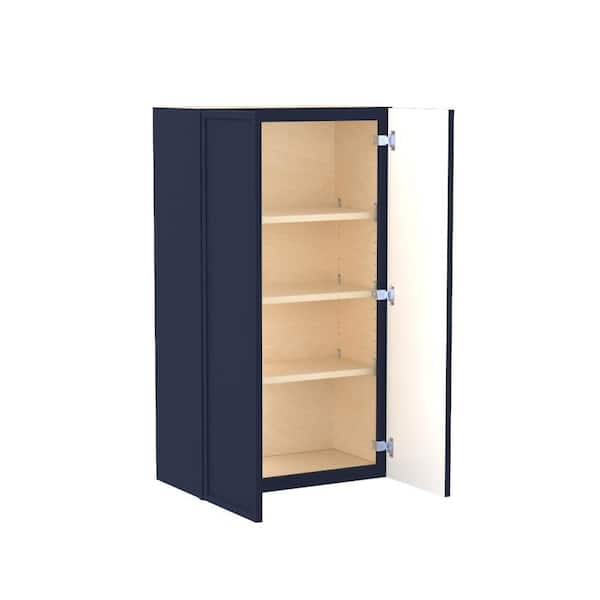 Home Decorators Collection Franklin 27 in. W x 12 in. D x 42 in. H Assembled Plywood Wall Kitchen Cabinet in Vessel Blue with Soft Close