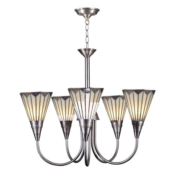 Dale Tiffany Tiffany 5-Light Hanging Silver Chandelier-DISCONTINUED