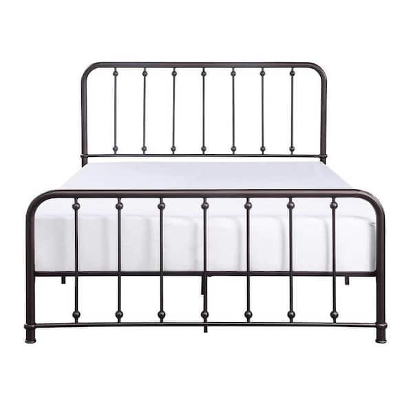 EVERGLADE HOME Bethany Dark Bronze Metal Frame Queen Platform Bed