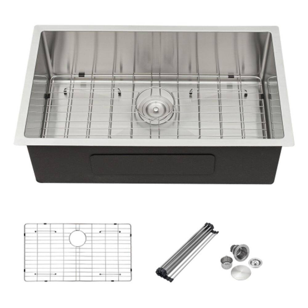 RCORB3030WS-Stainless 16 Gauge 30 in. Butterfly Corner Undermount Workstation Kitchen Sink with Accessories