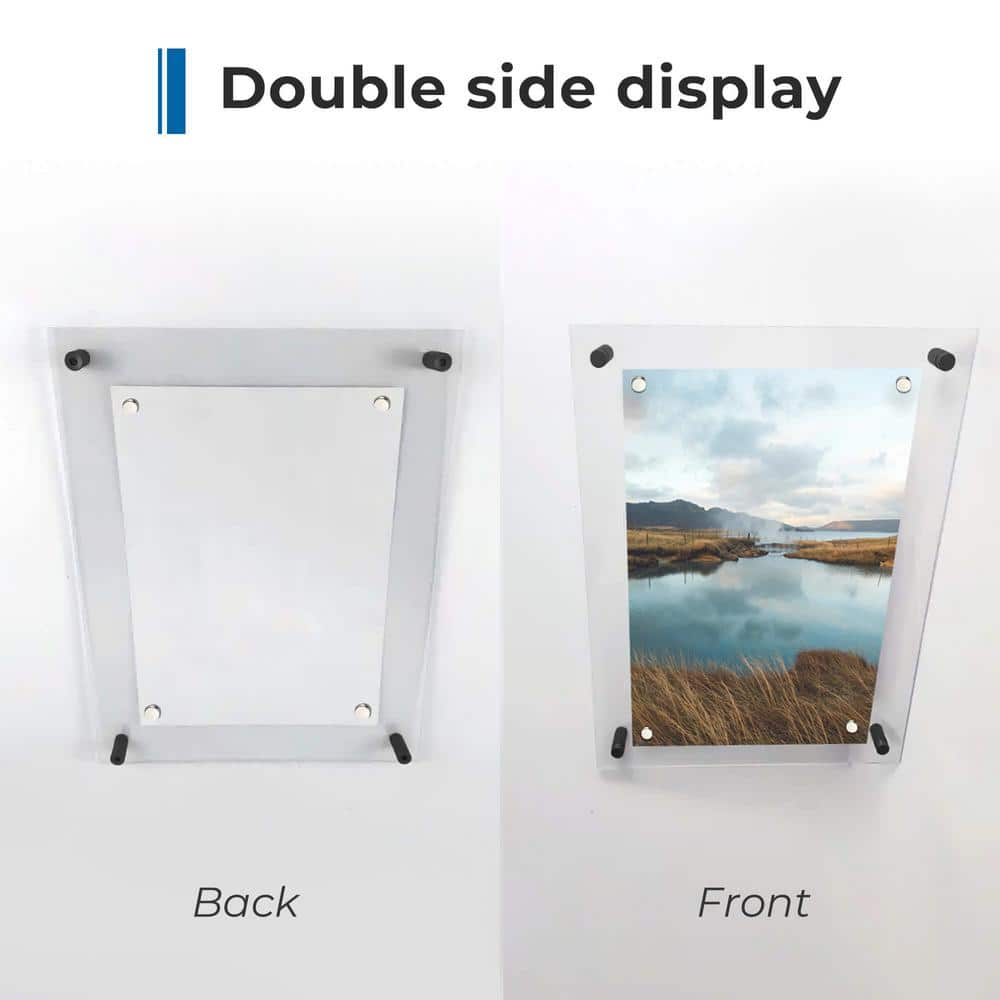 Black Acrylic Floating Wall Frame for 5x7 Photos