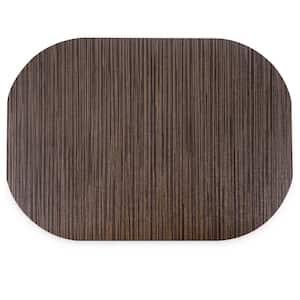 Easy Care Grasscloth/Oval 17 in. x 12 in. Bronze Vinyl Placemats (Set of 6)