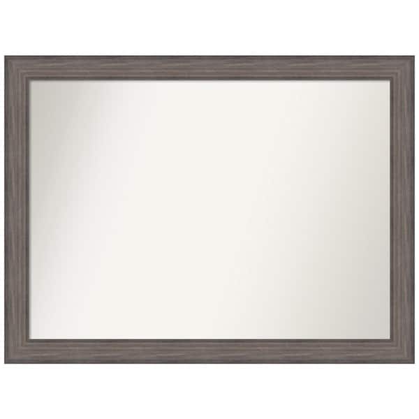 Amanti Art Medium Rectangle Distressed Brown Modern Mirror (36.25 in. H x 48.25 in. W)
