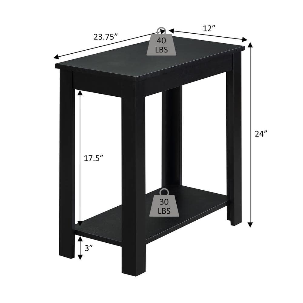Baja Black and Barnwood Chairside End Table with Shelf