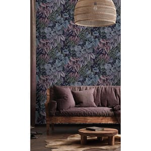Plum Bold Living Walls Botanical Shelf Liner Non-Woven Wallpaper Non-Pasted (57 sq. ft.) Double Roll