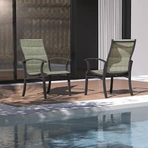 Outdoor Patio Dining Chairs with Textilene Mesh Fabric for Outside Porch Balcony Garden (Set of 2)