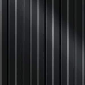 Beadboard Gloss Black 4 ft. x 8 ft. Faux Tin Glue-Up Wainscoting Panels - (3-Pack) (96 sq. ft./Case)