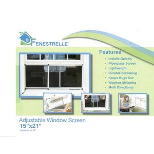 15 in. X 21 in. Two Expandable Fiberglass Window Screens and Storage Bag, Adjustable to Vertical or Horizontal Openings