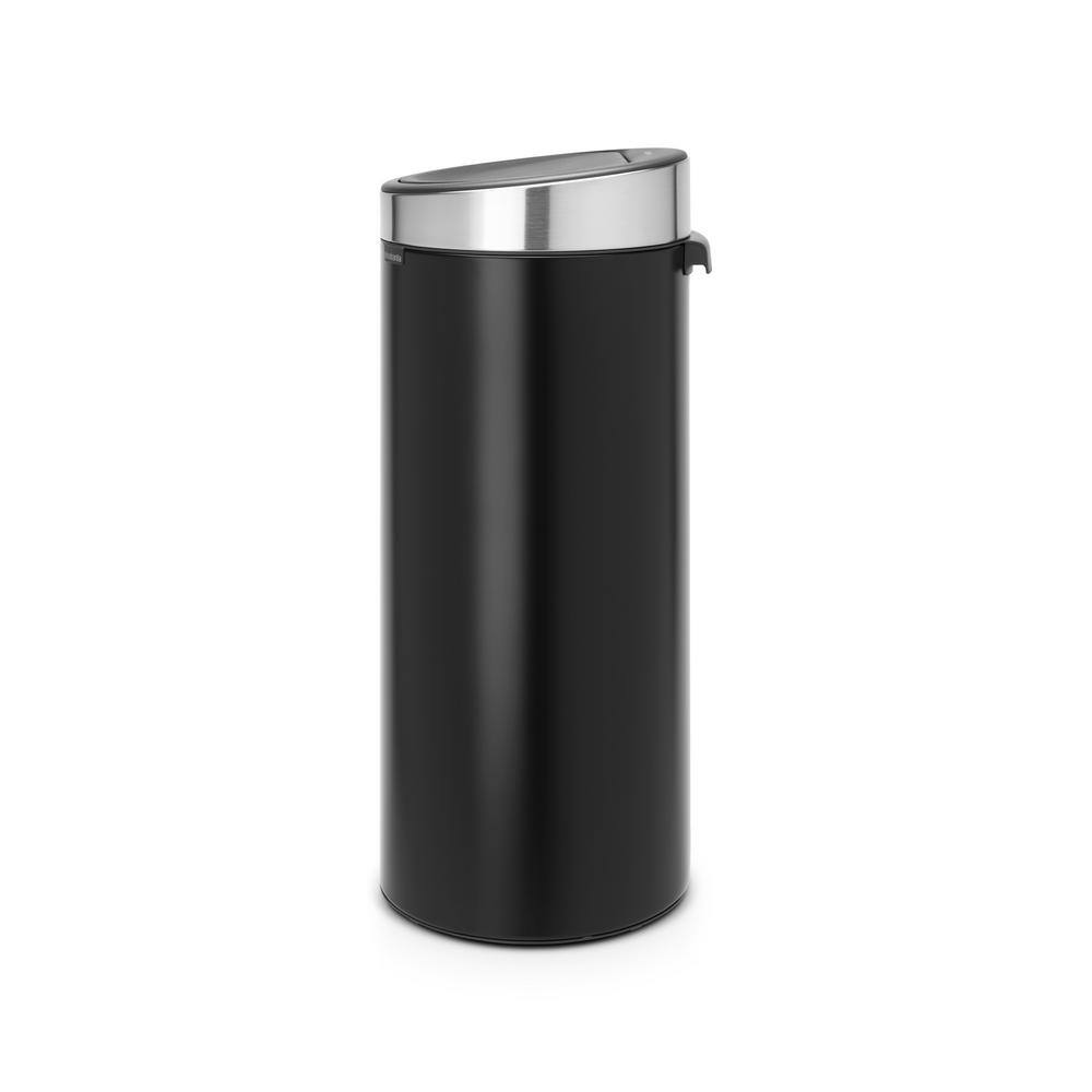 Matte Black and Steel 8 Gallon Touch Top Trash Can
