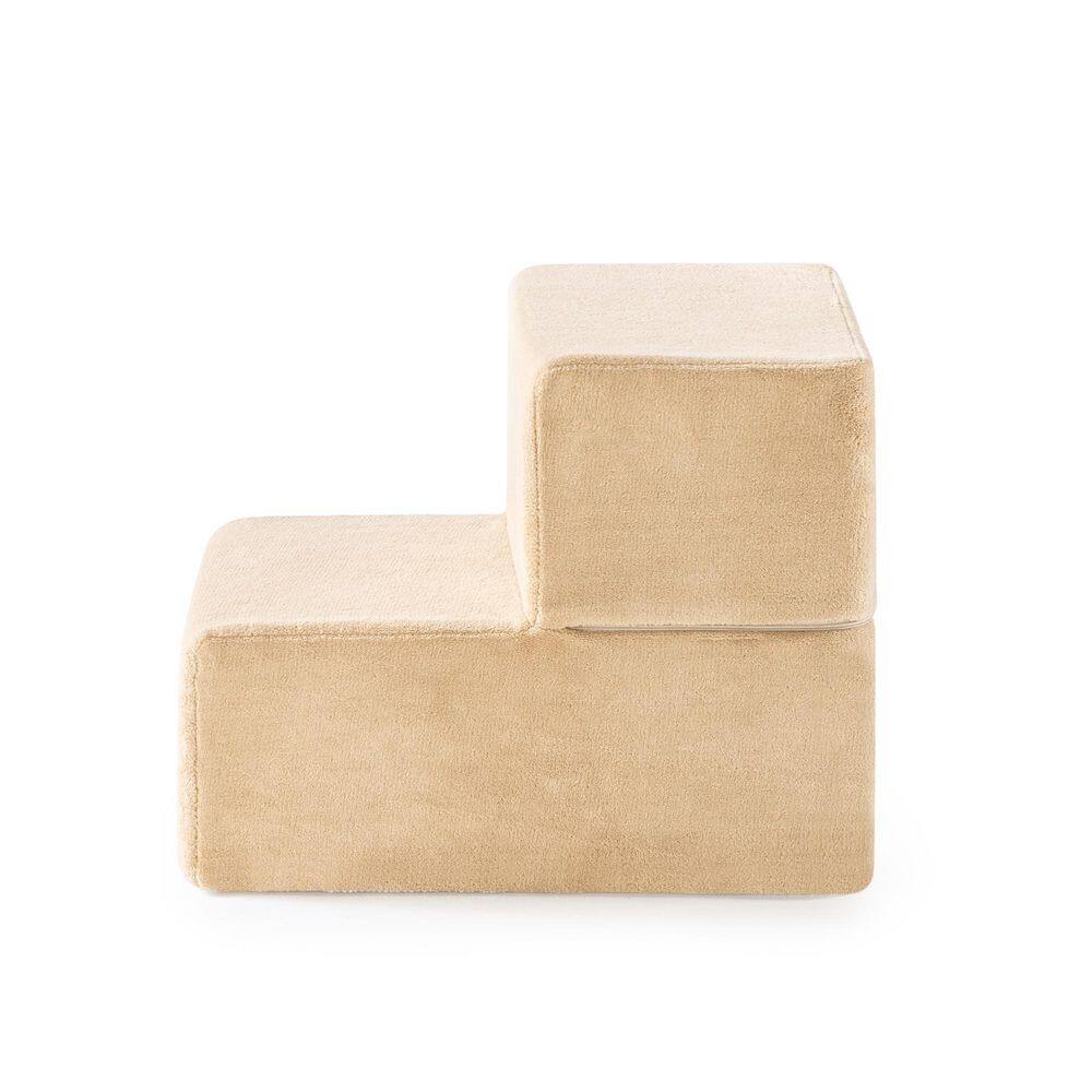 Beige 13" High-Density Foam 2-Step Pet Stairs
