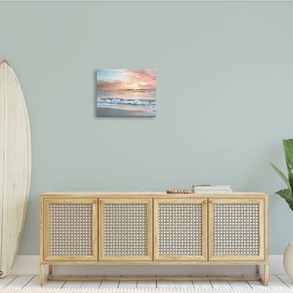 Morning Sunrise Beach Landscape Canvas Wall Art, 20x16