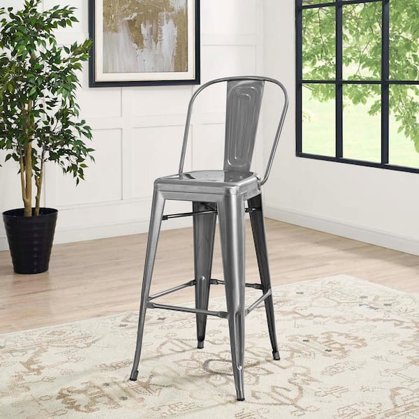 Promenade Gunmetal Bar Side Stool