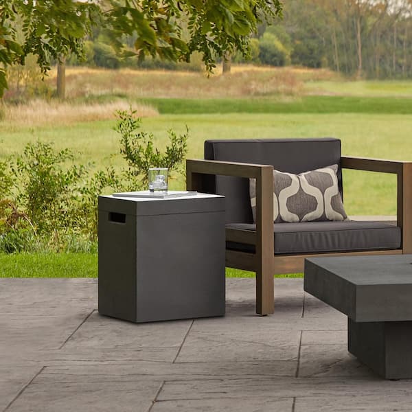 JENSEN CO Scarborough Brookhurst 17 in. X 20 in. Outdoor GFRC Propane Tank Cover in Carbon