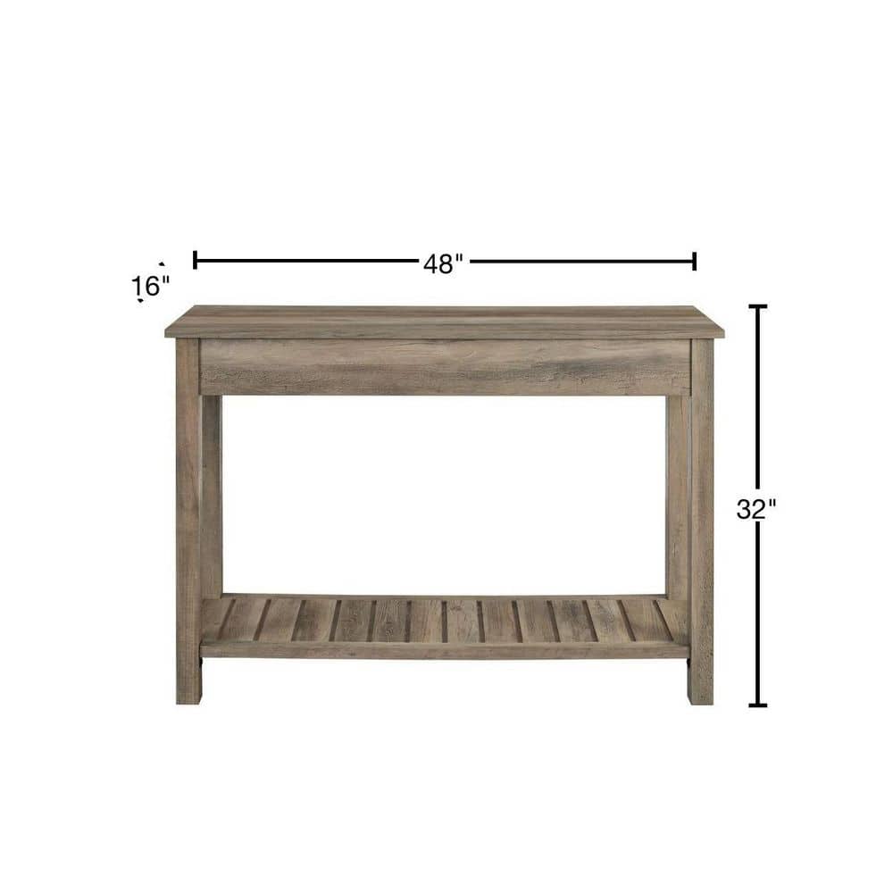 Rustic Farmhouse 48" Black Wood Entry Console with Storage