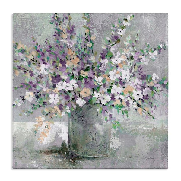 Blossoming Aster Flower Bouquet by Carol Robinson 1-Piece Wrapped Unframed Nature Graphic Art Print 36 in. x 36 in.