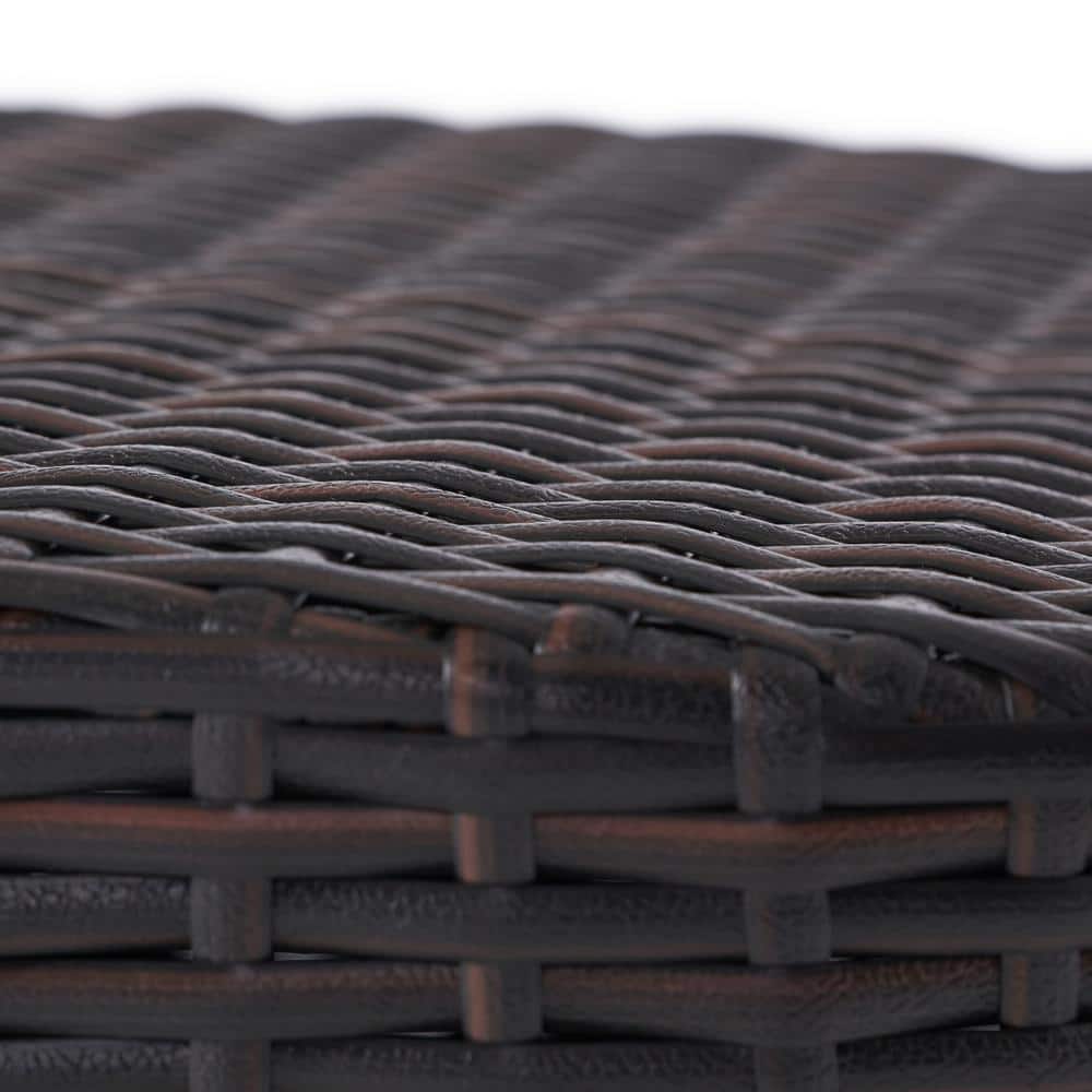 Keaton Multi-Brown Wicker Barrel Outdoor Side Table