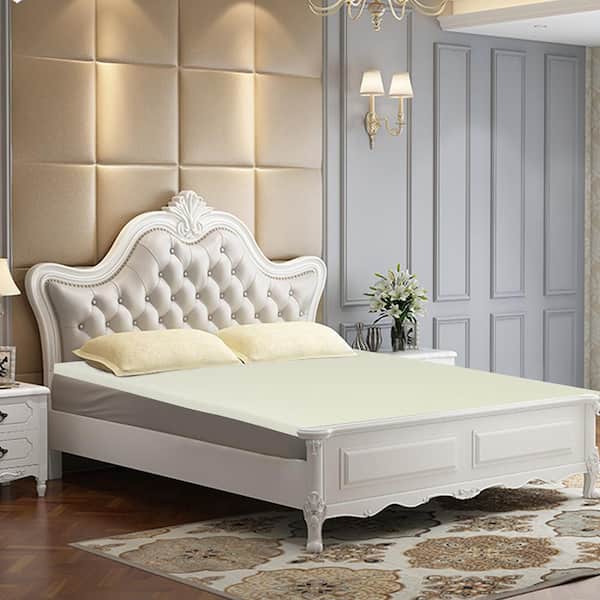 3 in. Bed Mattress Topper Air Cotton for All Night's Comfy Soft Mattress Pad Queen Beige