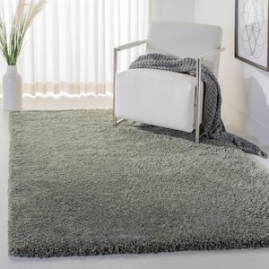 Royal Shag Green 7 ft. x 7 ft. Square Solid Area Rug