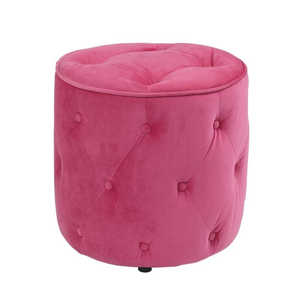 OSP Home Furnishings Curves Pink Accent Ottoman