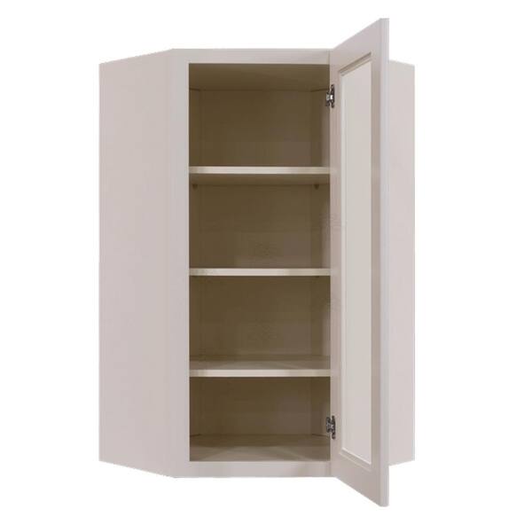 LIFEART CABINETRY Princeton Assembled 24 in. x 42 in. x 15 in. Wall Diagonal Mullion Door Cabinet with 2 Doors in Creamy White