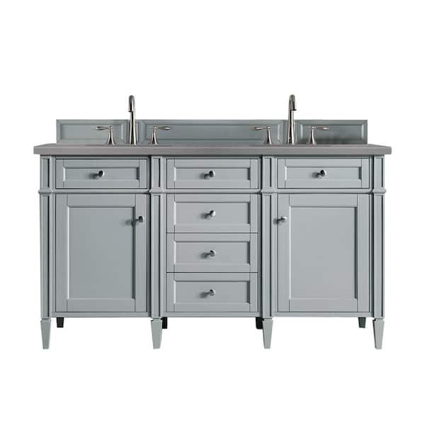 James Martin Vanities Brittany 60 in. W x 23.5 in.D x 34 in. H Double Bath Vanity in Urban Gray with Quartz Top in Grey Expo