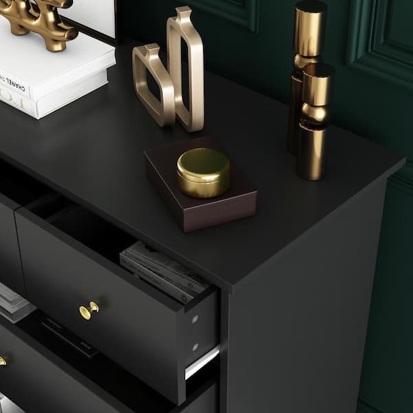 Drawer ドロワー スラックス クリーム 34(XS位) 0197625A0103 FUFU&GAGA Black 10-Drawers Wood Double Chest of Drawer 55.1