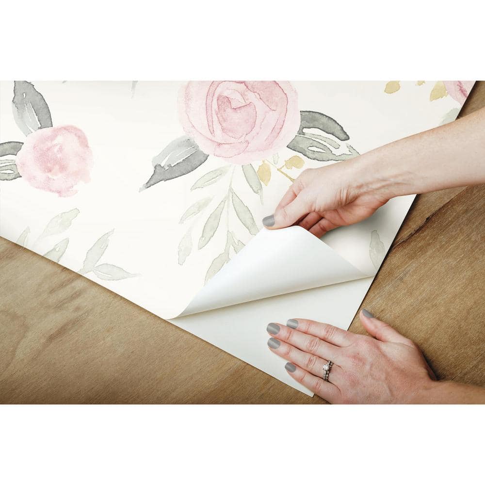 Pink Floral Blooms Self-Adhesive Removable Wallpaper