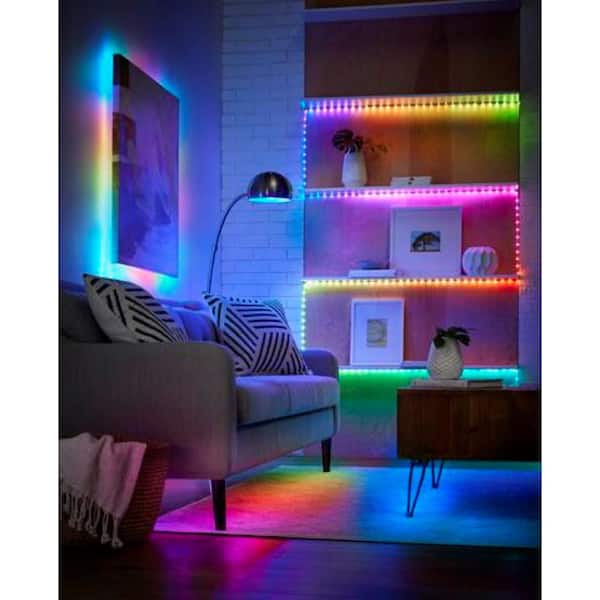 EcoSmart 32.8 ft. RGB Color Changing Dimmable LED Strip Light with Remote  Control LR431U-7.2X5IR3 - The Home Depot