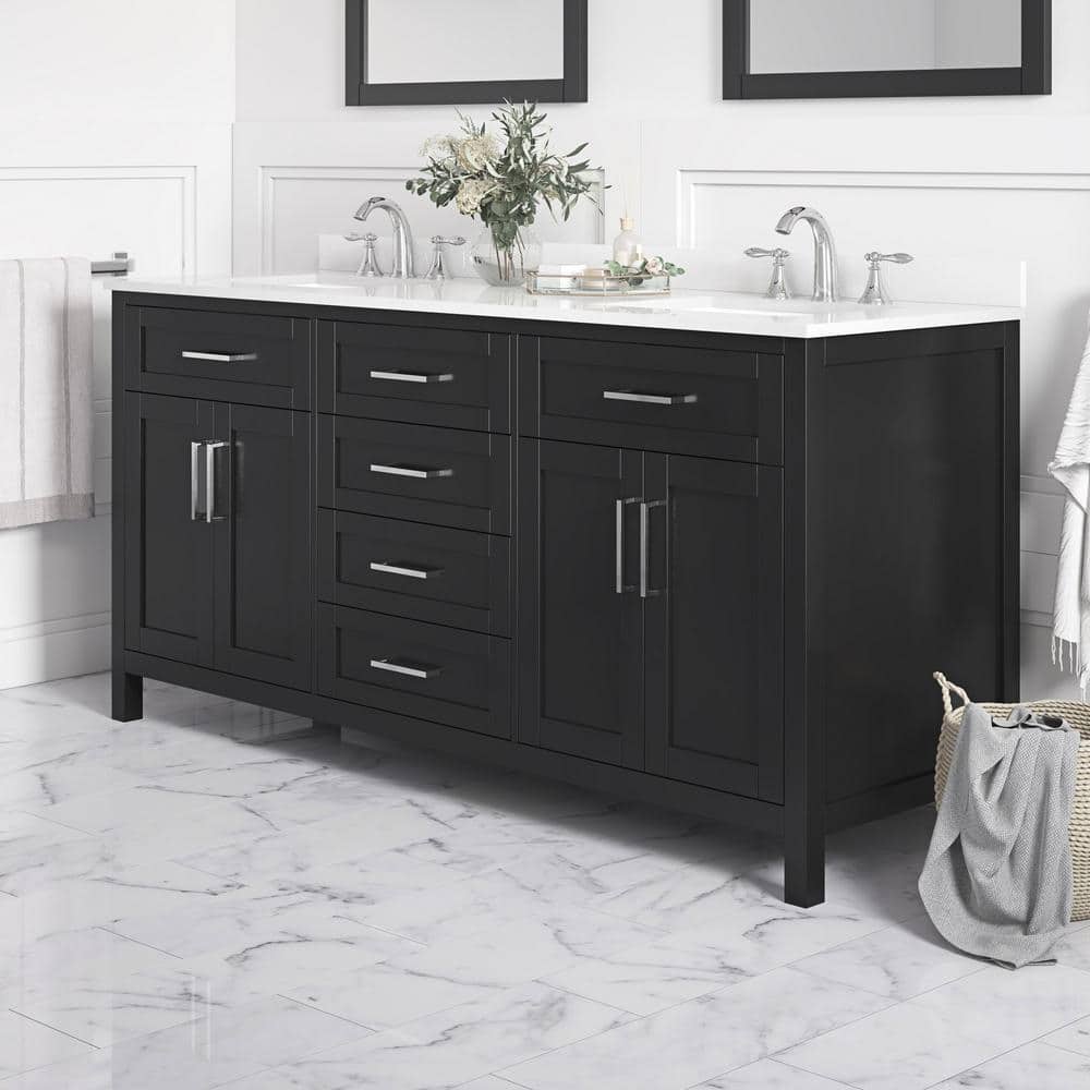 Tahoe 72" Dark Espresso Freestanding Double Bathroom Vanity