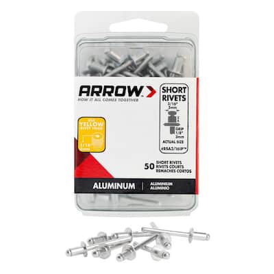 3/16 in. x 1/8in. Aluminum Rivets (50-Pack)