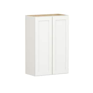 Shaker Full Overlay 24 in. W x 12 in. D x 36 in. H Plywood Assembled Wall Kitchen Cabinet in Linen White