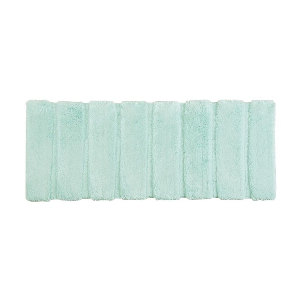 Tufted Pearl Channel 21 in. x 34 in. Seafoam Polyester Rectangle Bath Rug