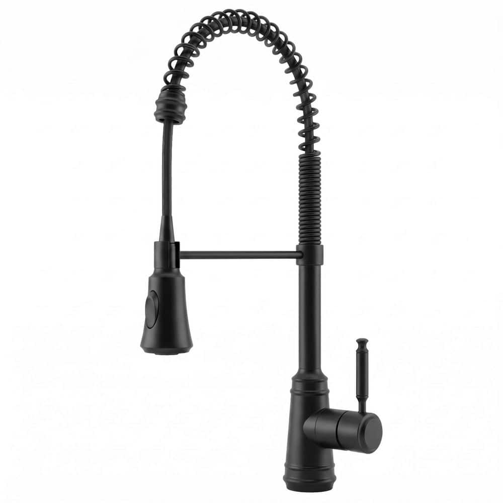 22 in. High Arc Pull Down Kitchen Faucet Single Handle with 360° Spout Swivel in Matte Black price history on PriceWatchPro