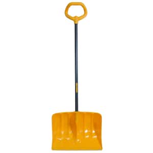 38 in. Steel Handle and Plastic Blade Versa Grip Combo Snow Shovel and Pusher with Steel Strips