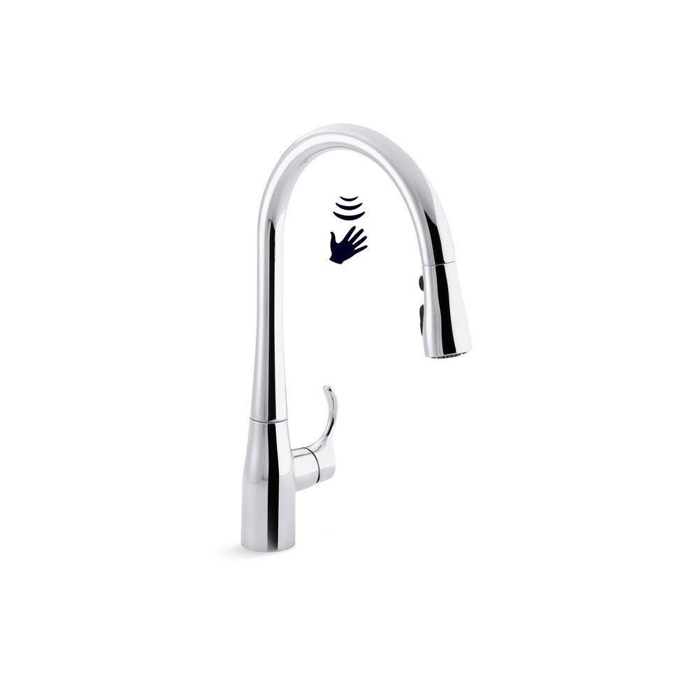 Polished Chrome Touchless Pull-Down Kitchen Faucet with Sprayhead