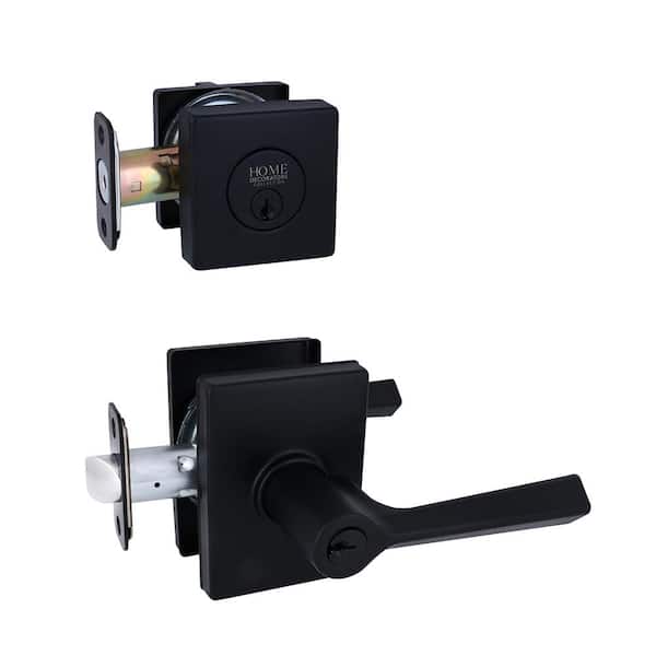 Wilshire Matte Black Single Cylinder Door Lever Combo Pack Featuring Dual Keyway