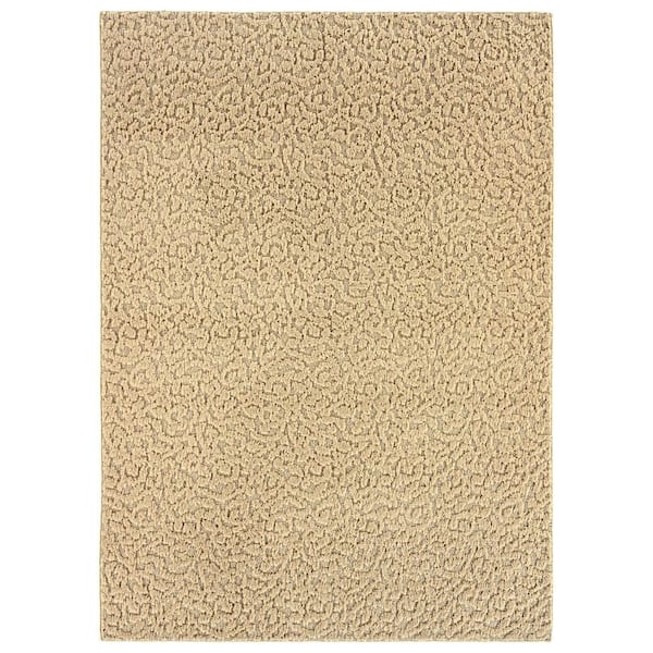 Garland Rug Ivy Tan Floral 8 ft. x 10 ft. Area Rug