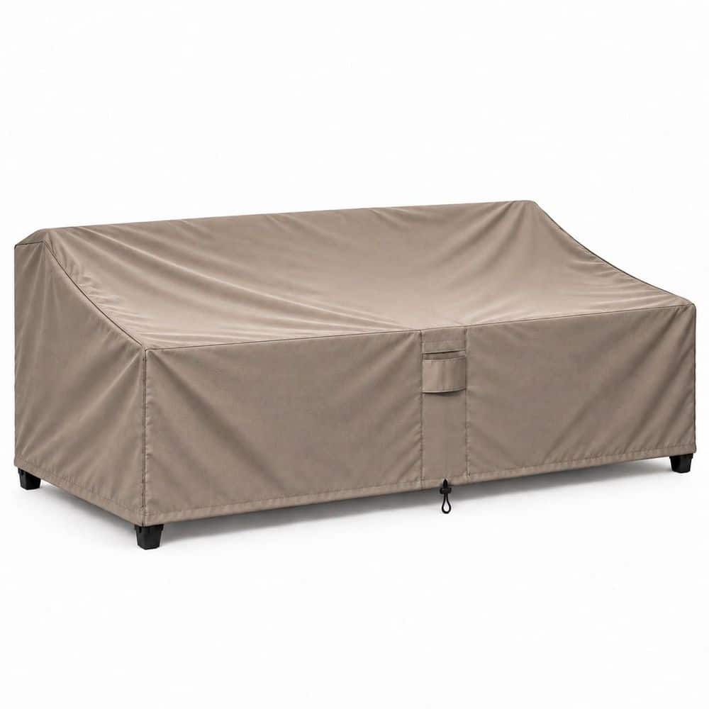 104 in. W x 32.5 in. H x 41 in. D X-Large Wide Brown Outdoor Patio Loveseat Furniture Cover