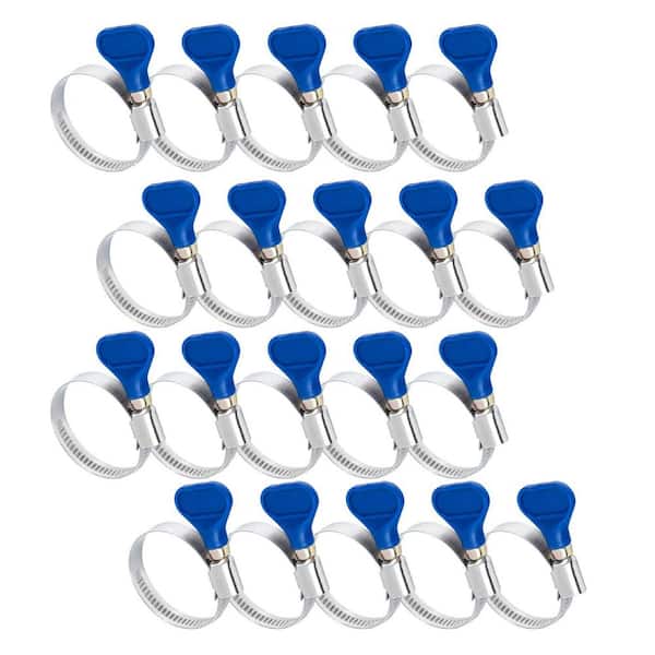1-1/2 in. Stainless Steel Adjustable Dust Collection Key Hose Clamps for Pool, PVC Tubing, Pipe and Worm Gear (20-Pack)