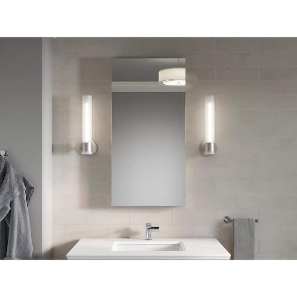 Maxstow 20 in. x 40 in. Surface-Mount Medicine Cabinet with Mirror in Dark Anodized Aluminum