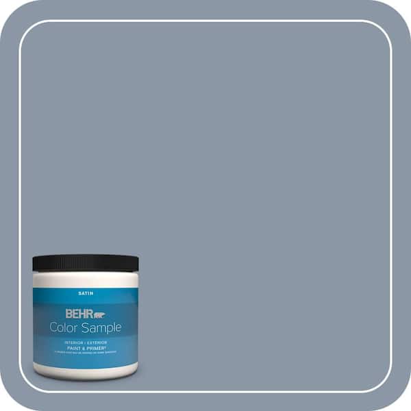 BEHR PREMIUM PLUS 8 oz. #ICC-103 Approaching Dusk Satin Enamel Interior/Exterior Paint & Primer Color Sample