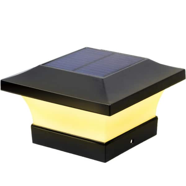 Deck Post Light With 100 Lumens, Solar Deck Post Cap Lights Home Depot