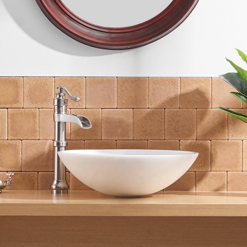 Brushed Nickel Single-Handle Waterfall Vessel Bathroom Faucet