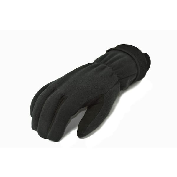 Grey Mens Polar Fleece Gloves Thinsulate Insulated Lined Winter Warm Black 