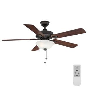 Larson 52 in. LED Oil Rubbed Bronze Ceiling Fan with Light and WiFi Remote Control works with Google Assistant and Alexa
