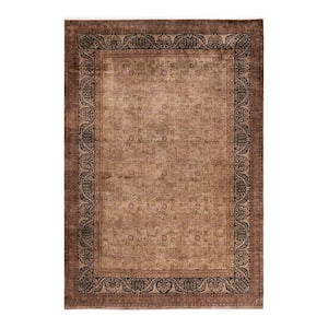 Brown 6 ft. 3 in. x 9 ft. 0 in. Fine Vibrance One-of-a-Kind Hand-Knotted Area Rug -