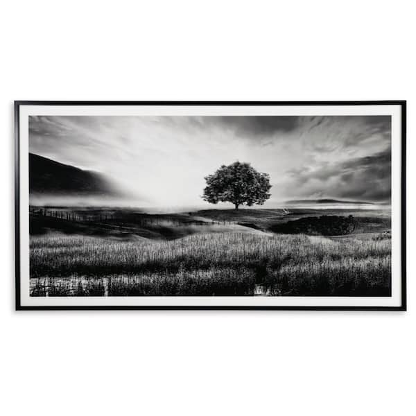 Deborland Framed Black/Gray Graphic Print Nature Art Print 46 in. x 87 in.