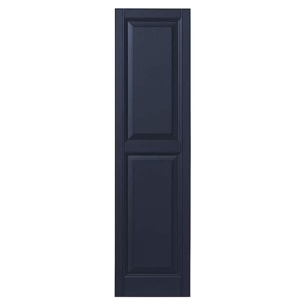 Ply Gem 12 in. x 51 in. Raised Panel Polypropylene Shutter Pair in Dark Navy